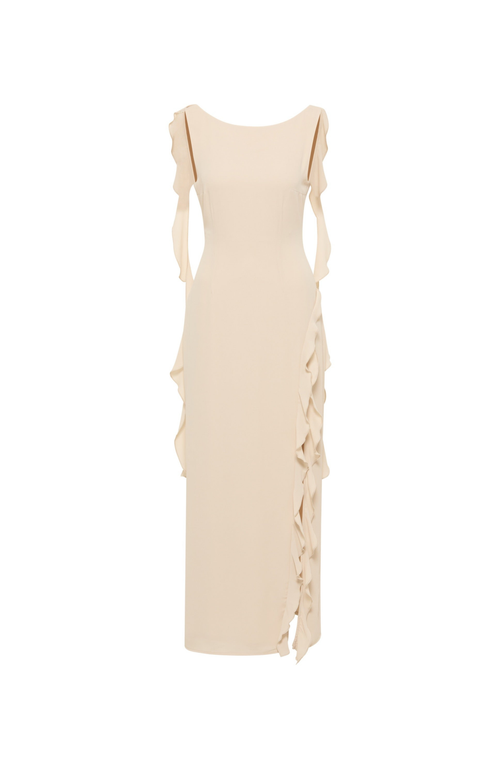 Shop Nanas Nana's Sophia Maxi Dress In Light Beige