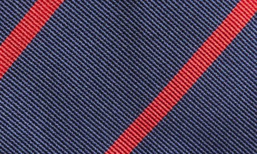 Shop Ralph Lauren Purple Label Super Repp Stripe Silk Tie In Navy/red