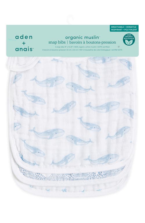ADEN + ANAIS ADEN + ANAIS 3-PACK CLASSIC ORGANIC COTTON MUSLIN SNAP BIBS 