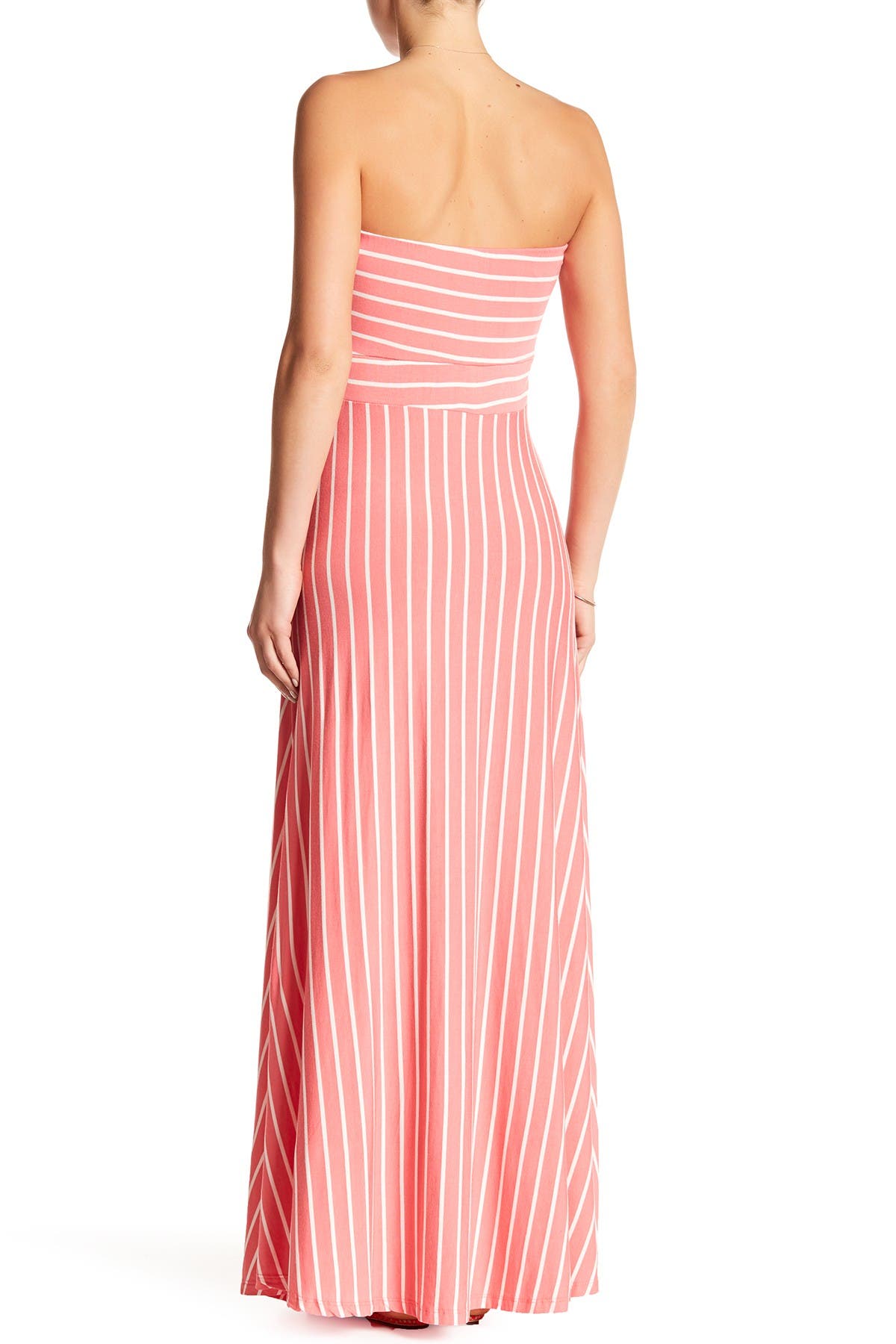 west kei strapless stripe maxi dress