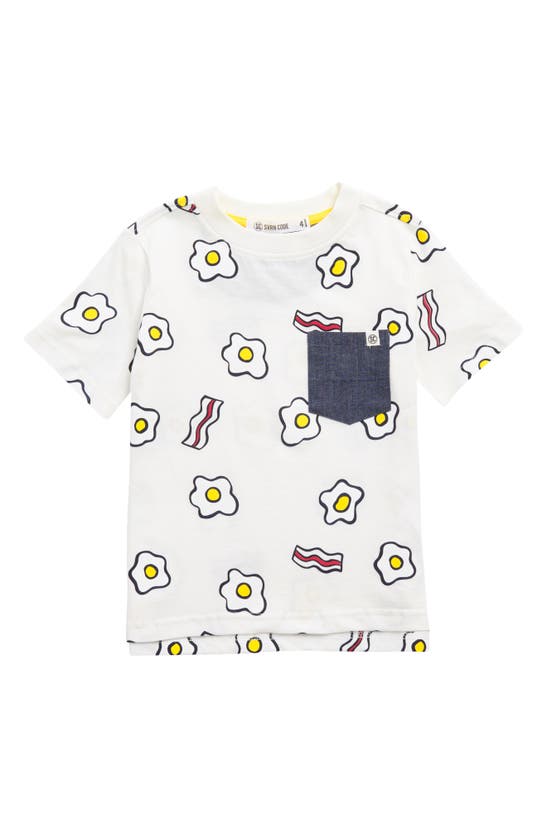 Sovereign Code Kids' Russ Cotton Graphic Tee In Eggs And Bacon/ Ecru