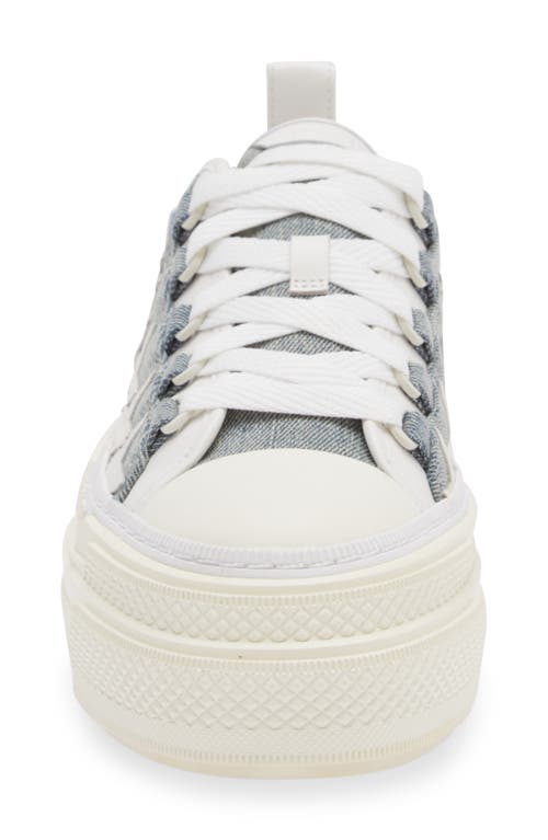 Shop Amiri Stars Court Platform Sneaker In Washed Indigo