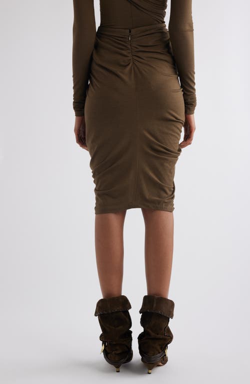 Shop Isabel Marant Anny Draped Tulip Skirt In Bronze