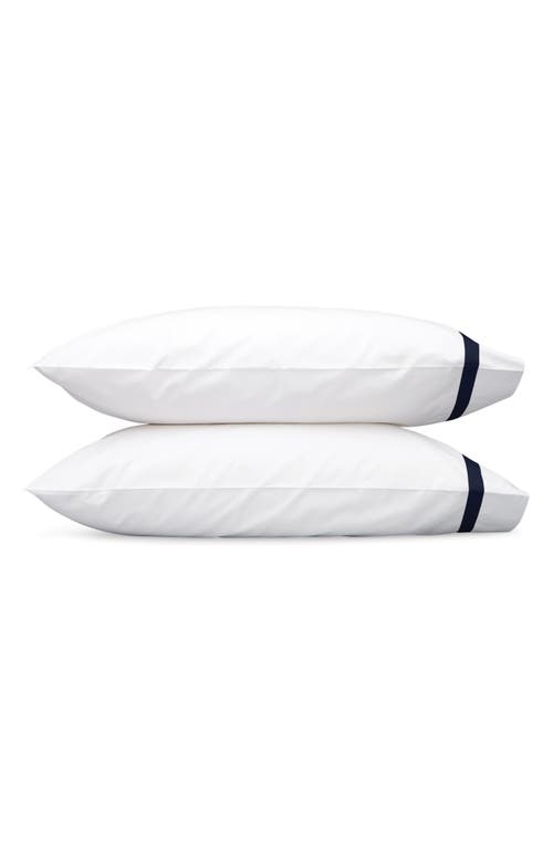 Matouk Lowell 600 Thread Count Set of 2 Pillowcases in Navy at Nordstrom
