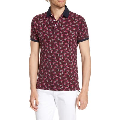 Bonobos Slim Fit Pineapple Print Pique Polo Pink