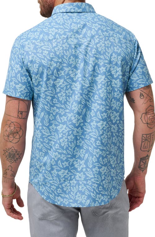 Shop Travismathew Pearl City Short Sleeve Button-up Shirt In Quiet Harbor