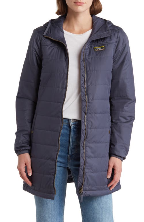 L.l.bean Mountain Classic Water Resistant Longline Puffer Jacket In Gunmetal Gray