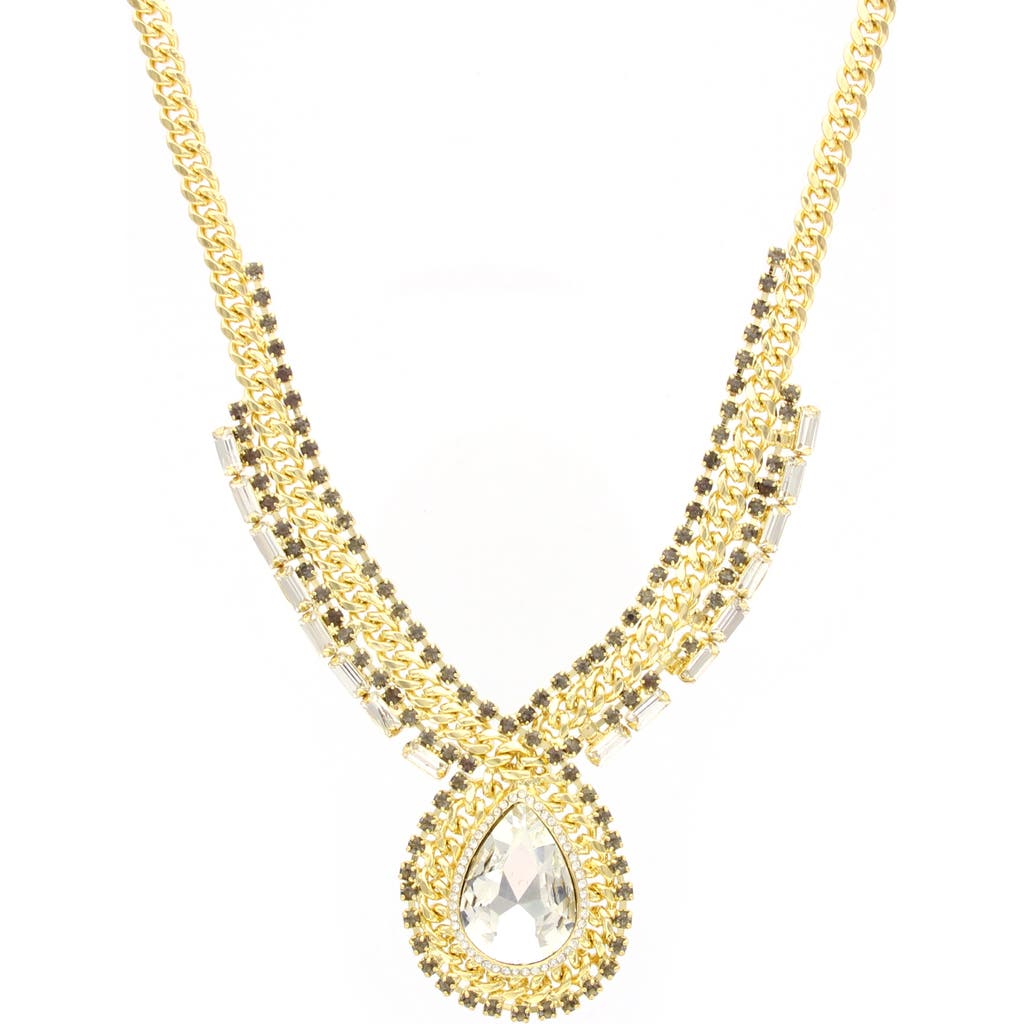Shop Olivia Welles Dana Teardrop Necklace In Gold/neutral