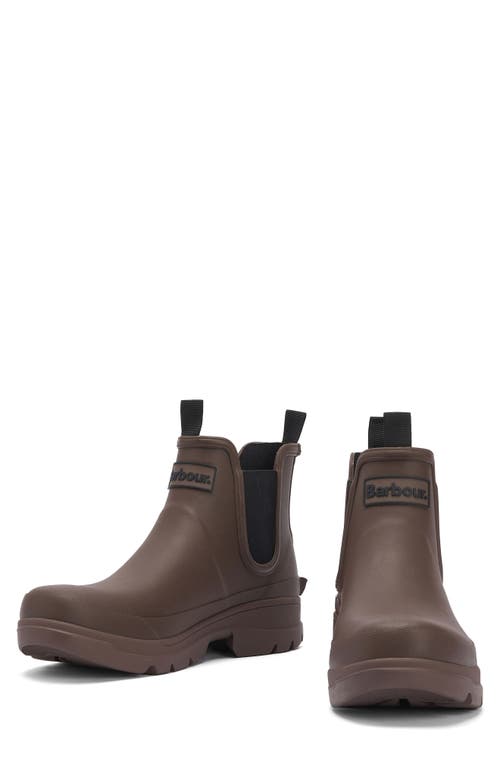 Shop Barbour Nimbus Waterproof Chelsea Rain Boot In Dark Sand Brown