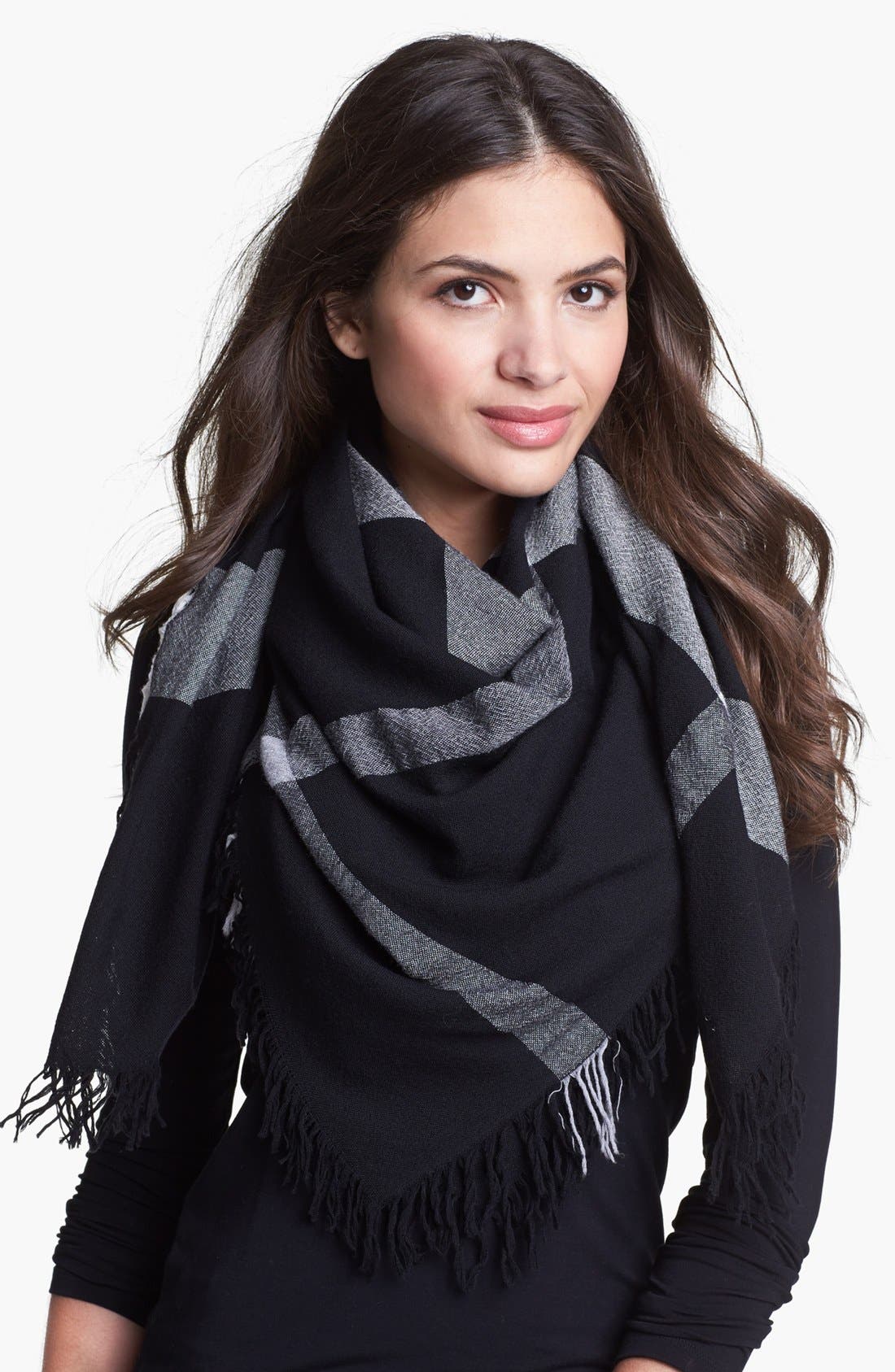 burberry color check square scarf