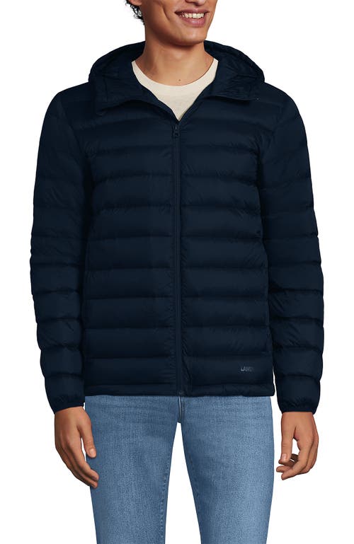 Shop Lands' End Wanderweight Ultralight Packable Hooded Down Jacket In Radiant Navy