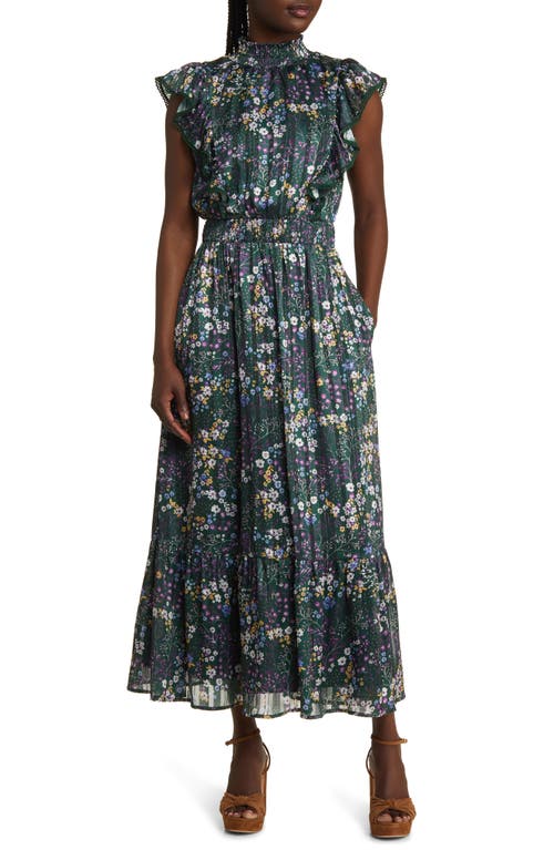 Lost + Wander Love Story Floral Print Cap Sleeve Dress in Green-Multi at Nordstrom, Size X-Small