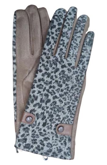 Marcus Adler Leopard Jersey Gloves In Camel