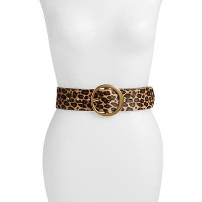 Treasure & Bond Genuine Calf Hair Leopard Print Belt, Leopard