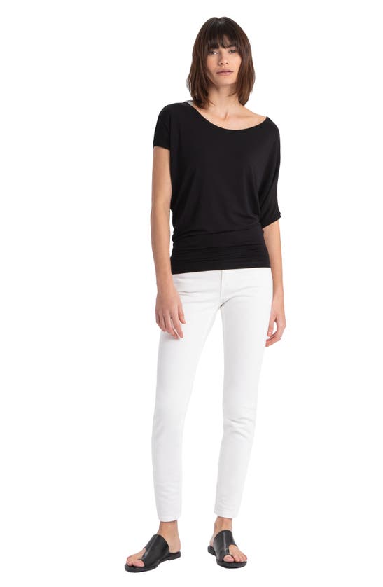 Marcella Elena One-shoulder Jersey Top In Black