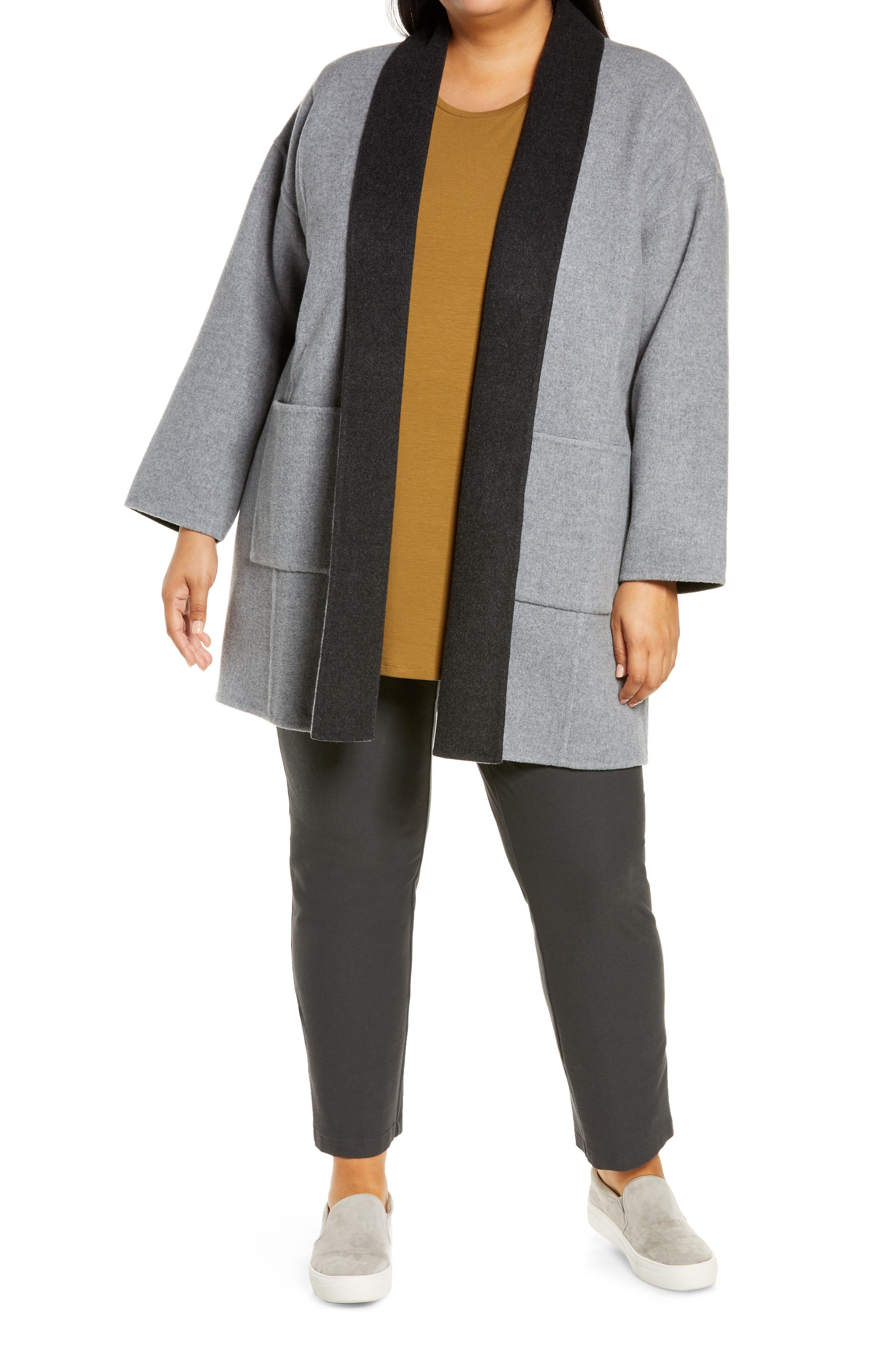 eileen fisher wool and cashmere coat