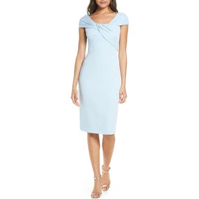 Taylor Dresses Cap Sleeve Sheath Dress, Blue