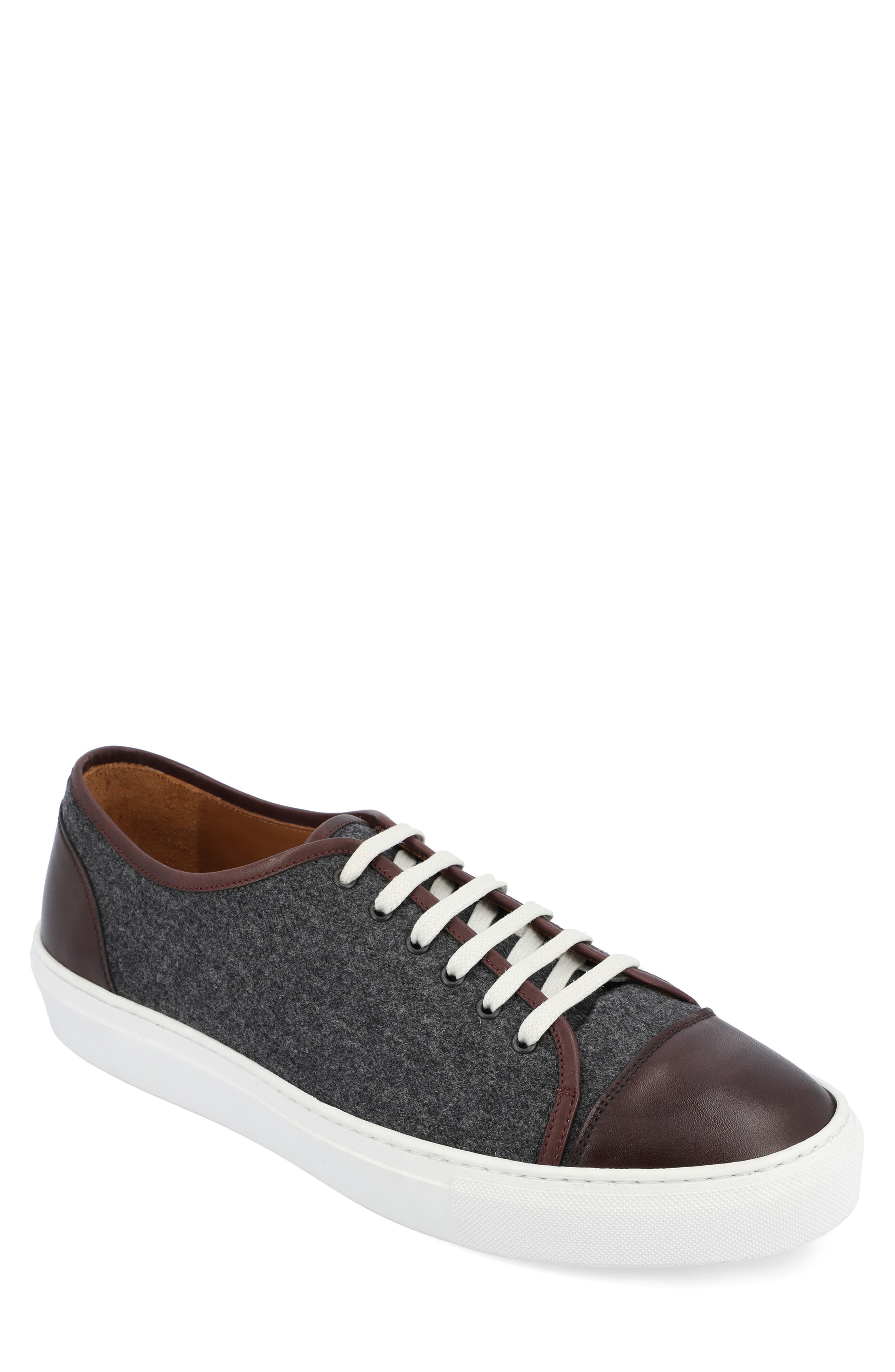 Taft Jack Sneaker In Grey/oxblood