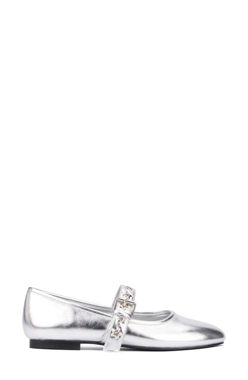 Olivia Miller Element Mary Jane Flat In Silver