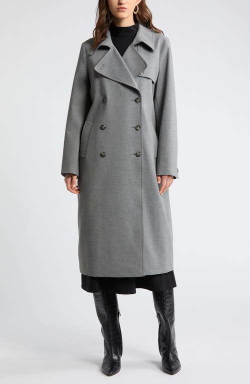 Shop Nordstrom Oversize Double Breasted Trench Coat In Grey Heather