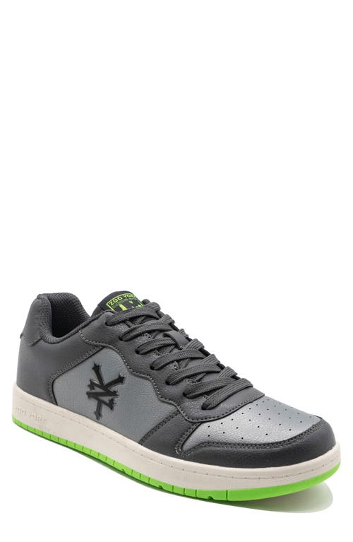 Shop Zoo York Burly Faux Leather Skate Sneaker In Grey/green