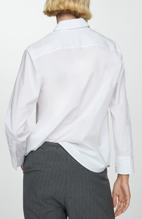 Shop Mango Relaxed Fit Button-up Shirt In Off White