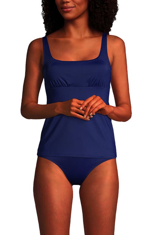 Shop Lands' End Square Neck Underwire Tankini Top Swimsuit Adjustable Straps In Deep Sea Navy