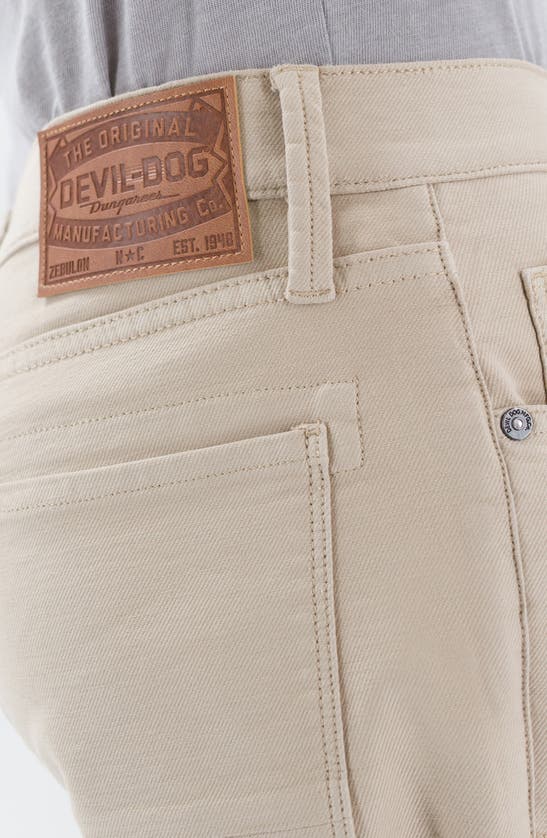 Shop Devil-dog Dungarees Athletic Fit Jeans In Light Beige/ Khaki