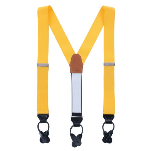 Trafalgar Phoenix 38mm Grosgrain Non Stretch Ribbon Button End Suspenders In Gold