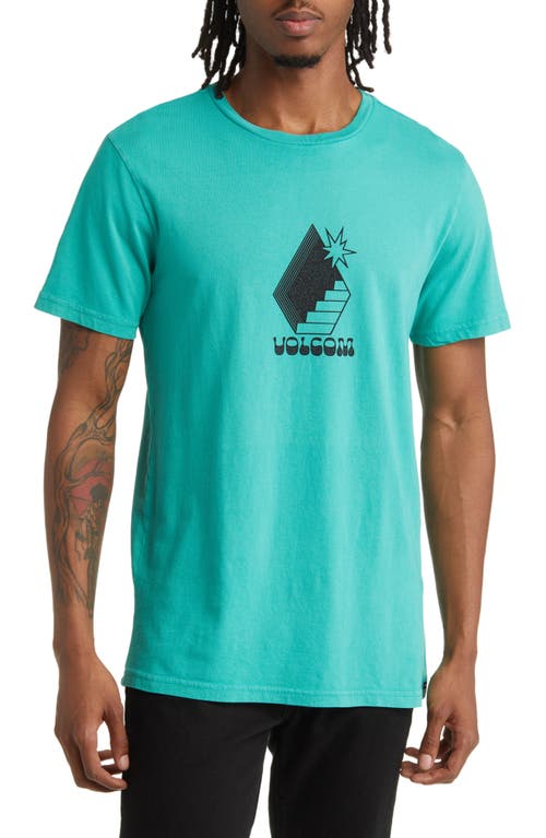 Volcom Stairway Cotton Graphic T-Shirt in Mediterranean
