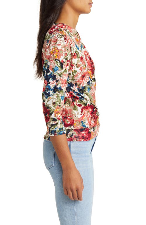 Loveappella Faux Tie Wrap Top In Marsala/olive