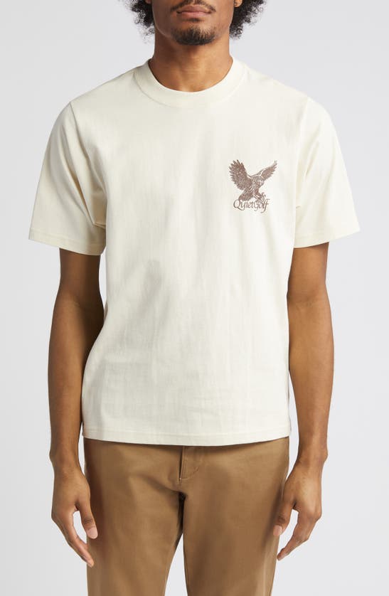 Shop Quiet Golf Hunter Cotton Graphic T-shirt In Beige