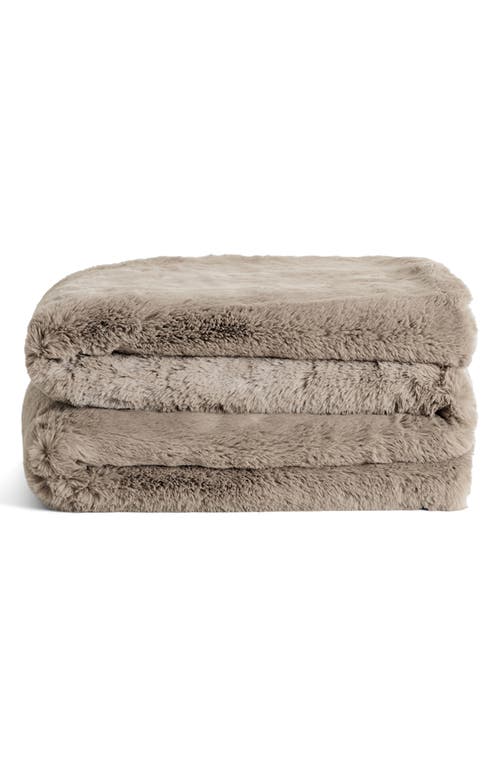 UnHide The Marshmallow 2.0 Medium Faux Fur Throw Blanket in Taupe Ducky at Nordstrom
