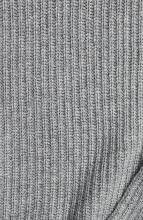 Nordstrom Rib Wool & Cashmere Throw Blanket In Grey Dove Heather