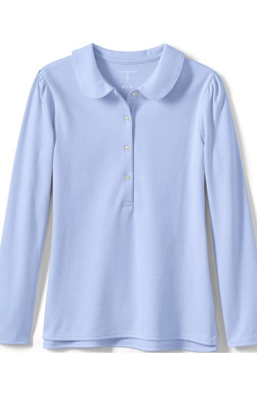 LANDS' END LANDS' END GIRLS LONG SLEEVE PETER PAN COLLAR POLO SHIRT