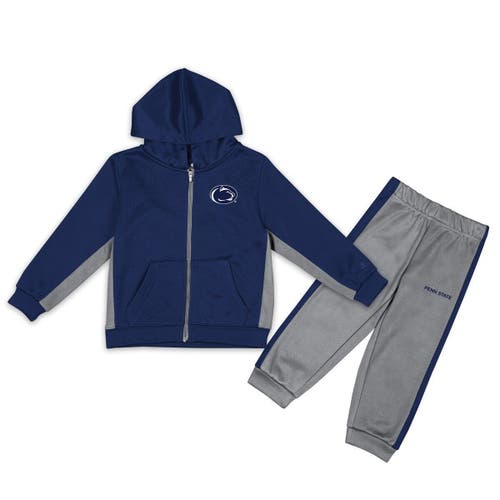 Toddler Colosseum Navy/Gray Penn State Nittany Lions Shark Full-Zip Hoodie Jacket & Pants Set