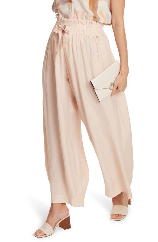 Shop Cache Coeur Sahel Smocked Twill Maternity Pants In Sand