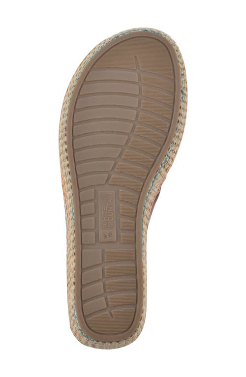 Shop White Mountain Footwear White Mountain Samwell Platform Wedge Sandal In Dark Tan/smooth W/raffia
