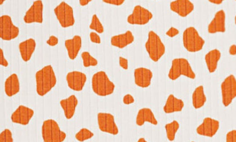 Shop Mori Rib Fitted One-piece Romper In Ribbed - Giraffe Spot Print
