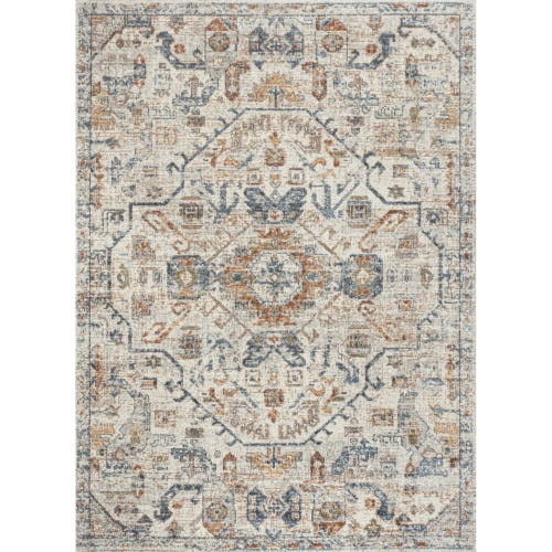 Jonathan Y Shaemus Bohemian Medallion Low-pile Machine-washable Area Rug In Cream/terra