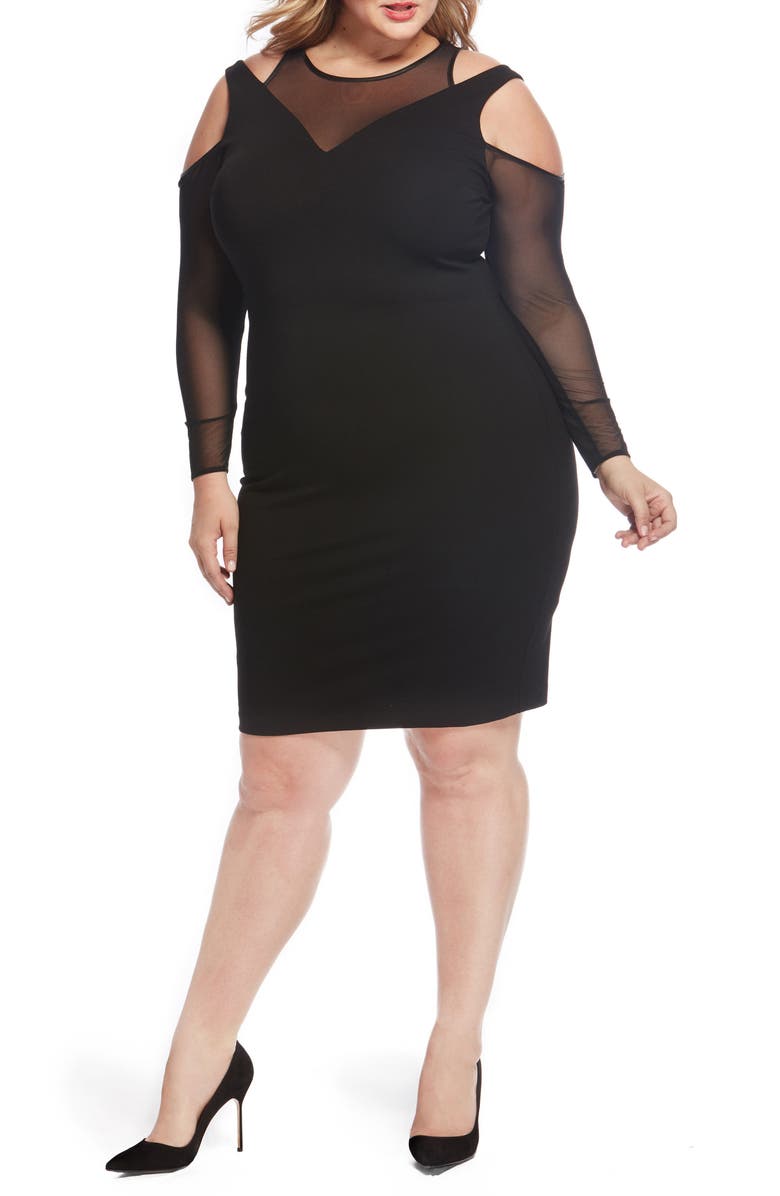 Rebel Wilson X Angels Peekaboo Mesh Ponte Dress Plus Size Nordstrom