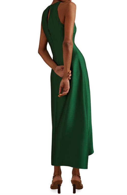 Shop Reiss Micah Sleeveless High-low Satin Dress In Green