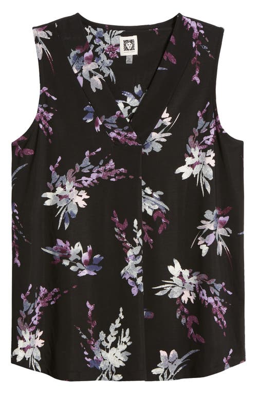 Shop Anne Klein Floral Shell In Anne Black Multi