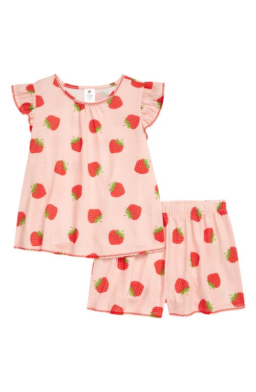 Tucker + Tate Kids' Fitted Two-Piece Short Pajamas in Pink English Strawberry Days