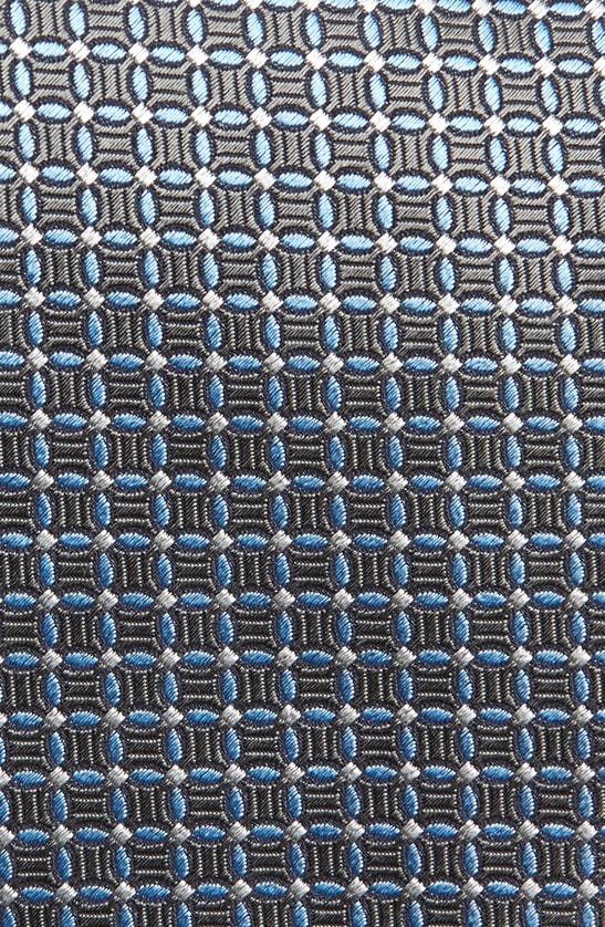 Shop David Donahue Neat Silk Tie In Charcoal