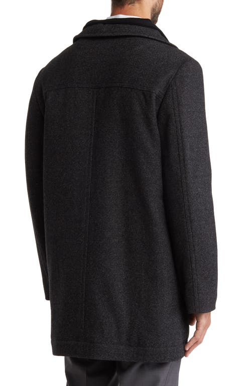 Hart Schaffner Marx Macbeth Wool Blend Single Breasted Coat In Charcoal Pindot