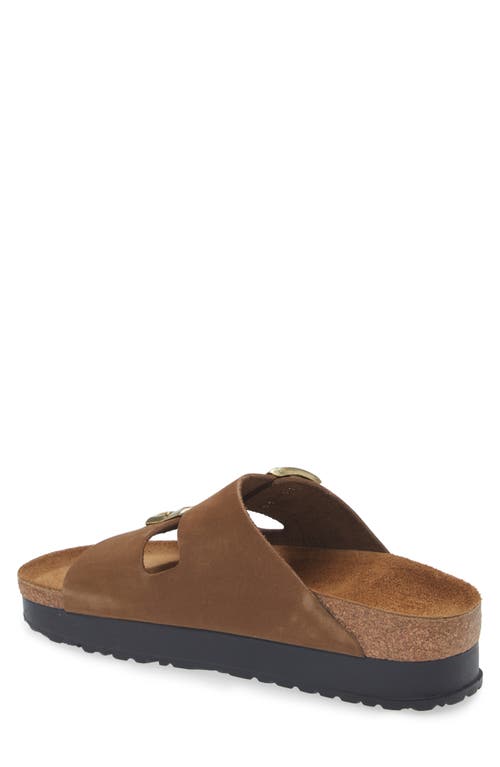 Shop Birkenstock Arizona Flex Platform Slide Sandal In Dark Tea