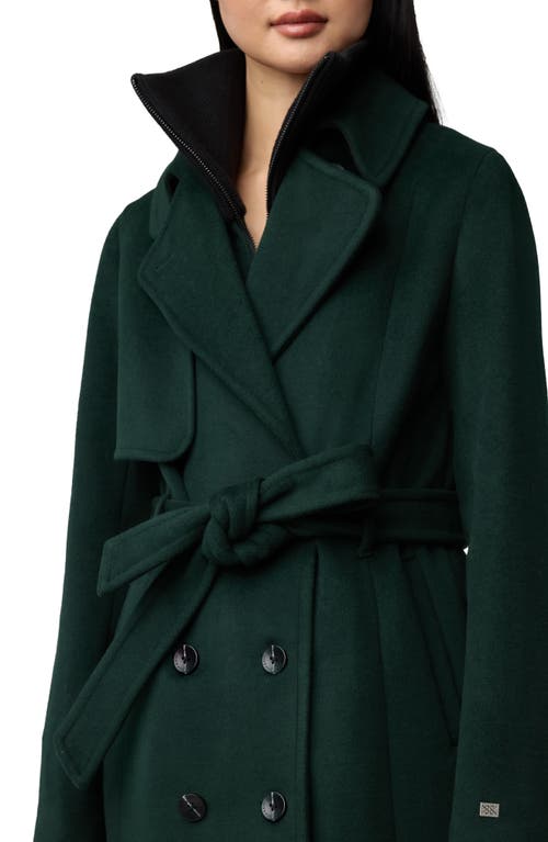 Shop Soia & Kyo Fabianne Belted Wool Blend Coat In Evergreen