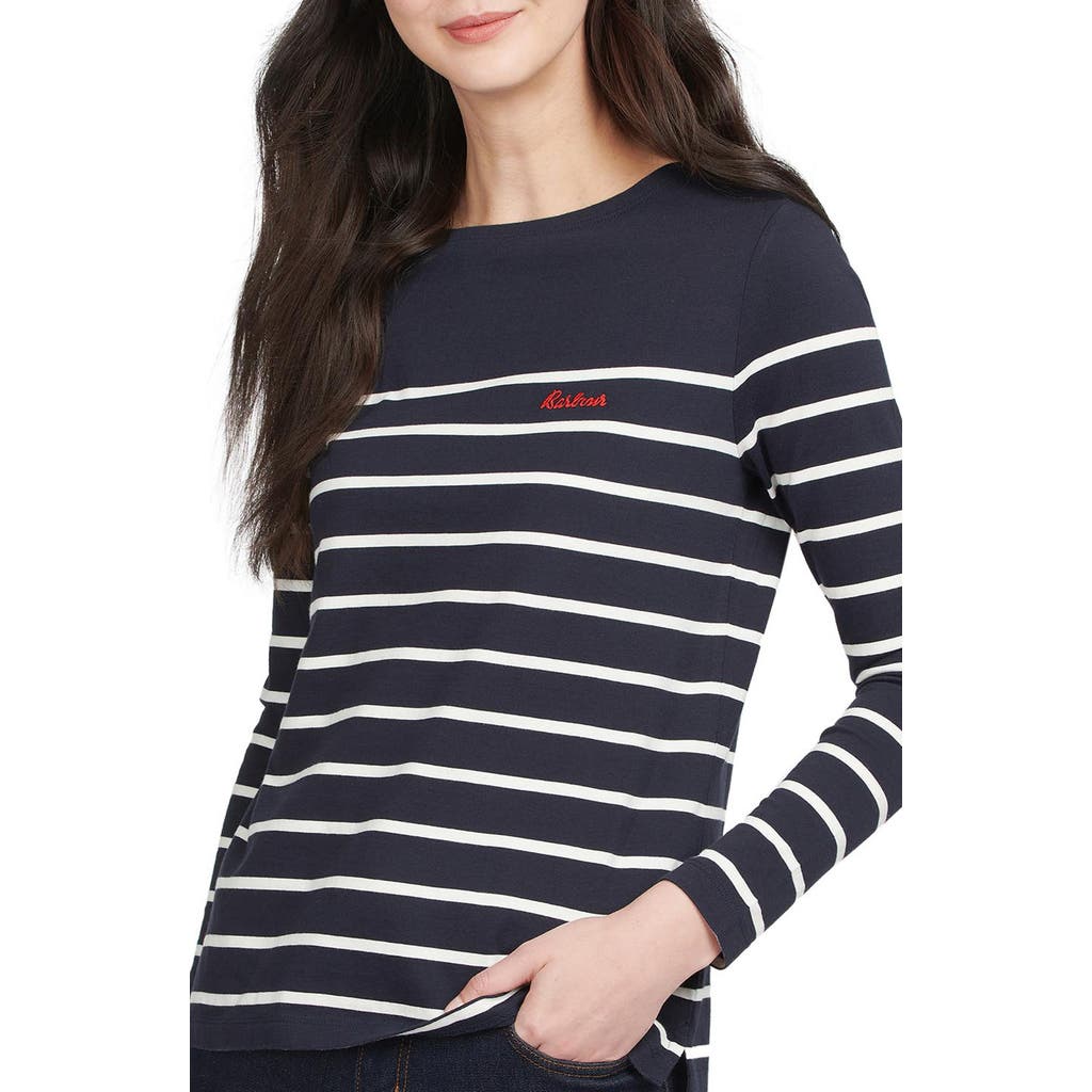 Barbour Bradley Womens Top In Navy/cloud