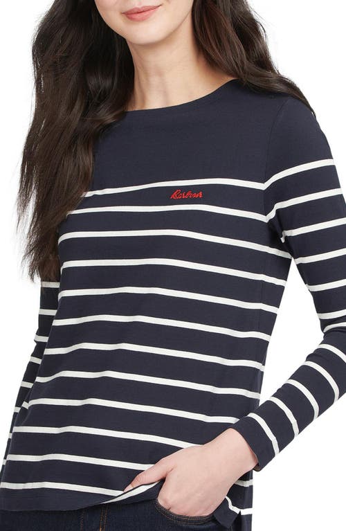 Barbour Bradley Womens Top In Navy/cloud